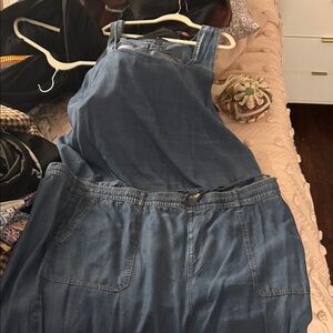 Women's Blue Denim Jeans and Jean crop Set